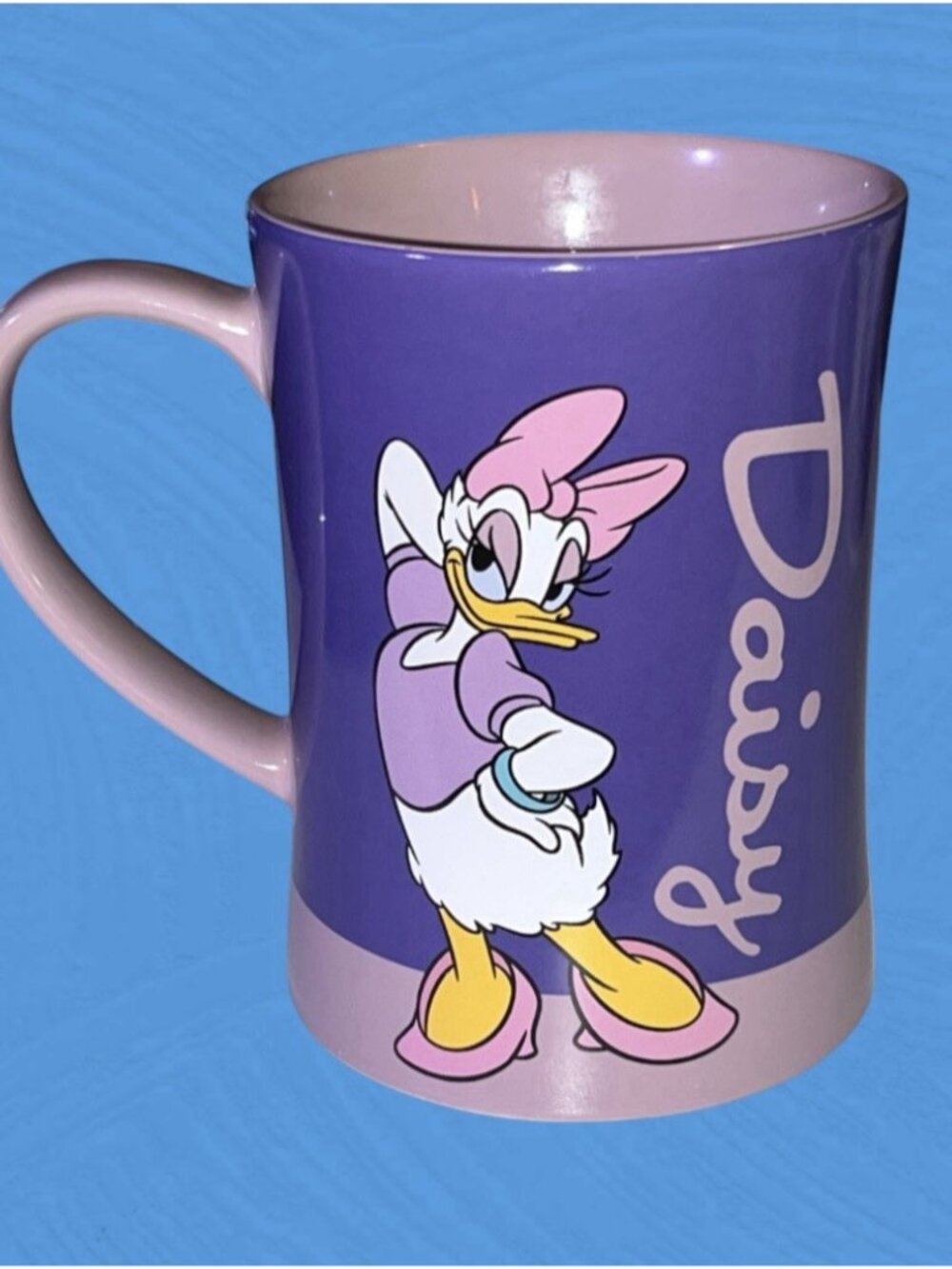 Disney Store Daisy Duck Peeking Purple Coffee Mug Disney Parks Style Ceramic Cup
